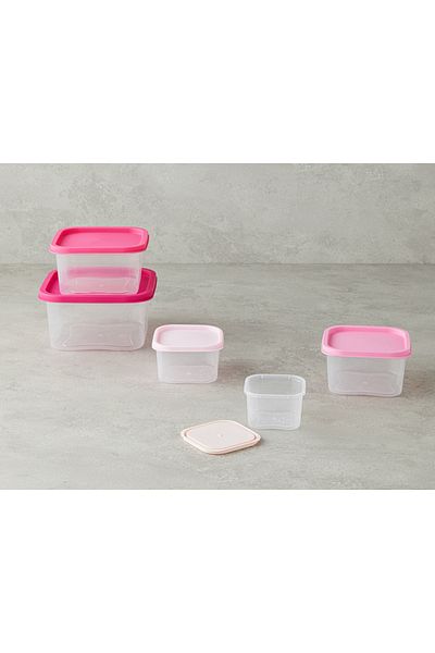 English Home Keep Me Plastic 5 Piece Storage Container Pink
