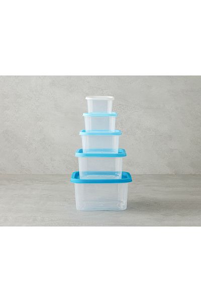 English Home Keep Me Plastic 5 Piece Storage Container Blue