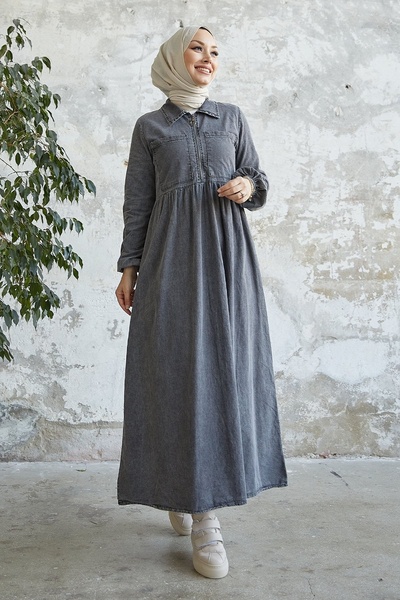 InStyle Daniel dupla zsebes farmer ruha - szürke