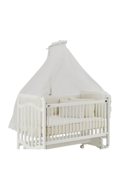 G&G baby Bebek Beşik Cibinliği Güpürlü Ekru Cibinlik Askısı Metal