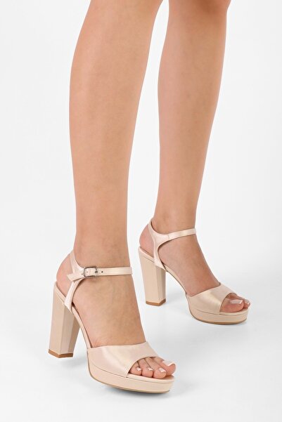 Shoeberry Női Muna Ten Satin Stone Platform sarkú cipő