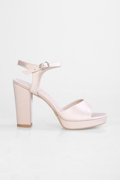 Shoeberry Dámské boty Muna Ten Satin Stone na platformě na podpatku