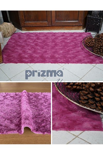 Prizma Micropost, Non-Slip, Washable, Single Bathroom Rug, Mat| Pomegranate - (75X110CM)