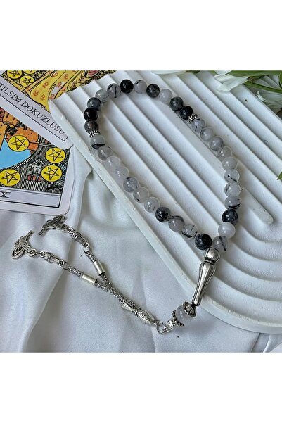 Elifsu Jewelry Rutilli Kuvars Taşı Doğal Taş Tesbih