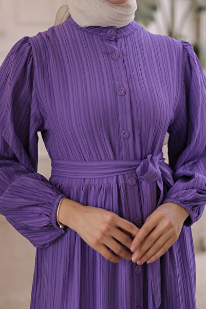 benguen 2024 Button Detailed Dress Purple