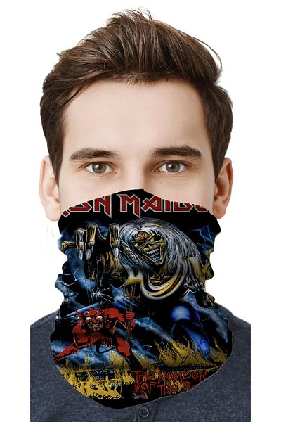 FG KONNİCHİWA Iron Maiden Metal Music Motor Cycling Face Mask Outdoor Buff Neck Collar Bandana Balaklava
