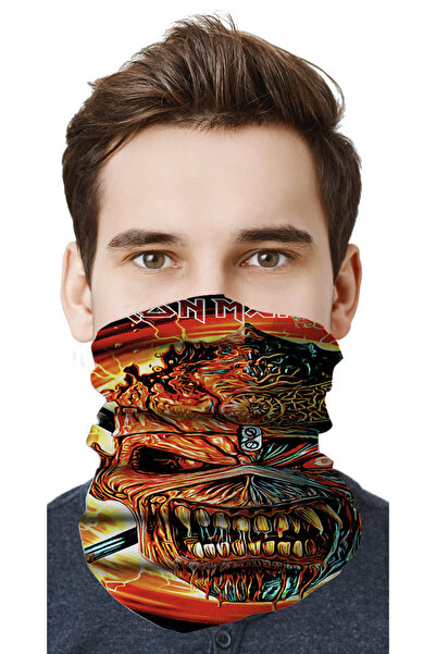 FG KONNİCHİWA Iron Maiden Metal Music - Mască de față pentru ciclism cu motor...