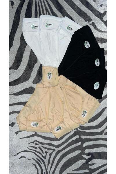 S&D ÇARŞİ Kadın bambu külot ekstre yumuşak ekstra esnek yüksek bel 9"lu paket