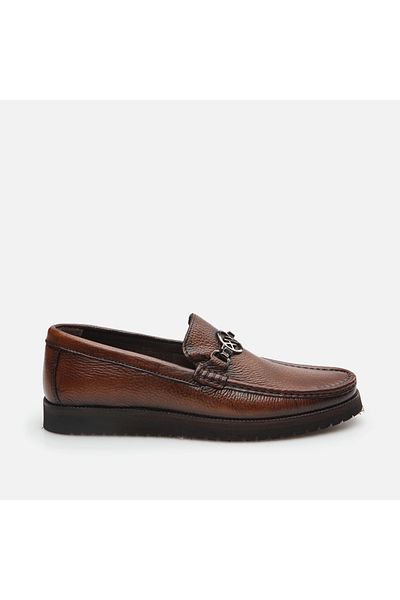 Hotiç Genuine Leather Brown Men's Loafer