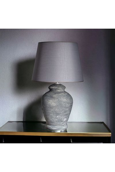 Qdec Vintage Ceramic Lampshade Rustic Modern Gray - French Gray