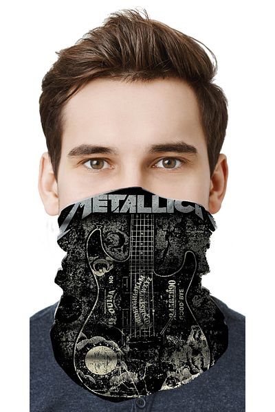 FG KONNİCHİWA Metalica Metal Music Motor Cycling Face Mask Outdoor Patterned Buff Neck Collar Bandana Balaklava