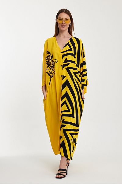Denismoda Rochie cămașă de mărime mare cu model autentic pentru femei