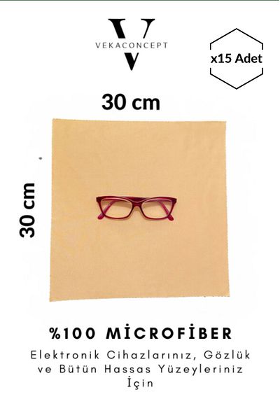 vekaconcept 15 Pieces Large Size Microfiber Glasses Tablet Phone Cleaning Wipes 30*30 Cm large size cloth