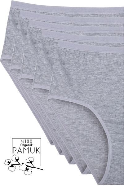 NARIYA Women's Panties Large Size High Waist 100% Cotton 5-Piece 5-Piece Panties Comfortable Sweat Absorbing Bato Laundry