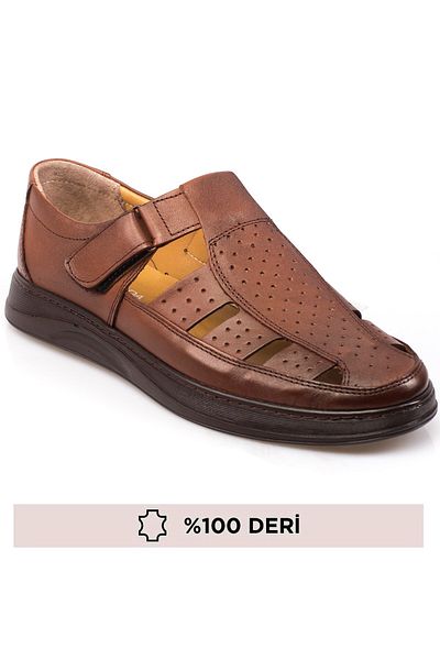 maximoda Γνήσιο δέρμα, Velcro, Εσωτερικό και Εξωτερικό Δερμάτινο Ανδρικά Παπούτσια Σανδάλια