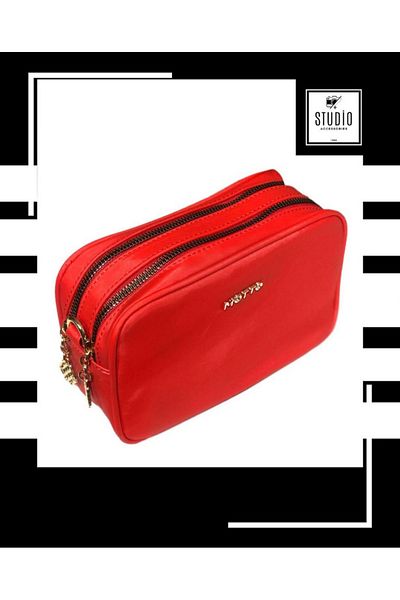 MOTTO Women's Brand Satin Column Strap Adjustable Waterproof Small Size 2 Zipper Daily Bag