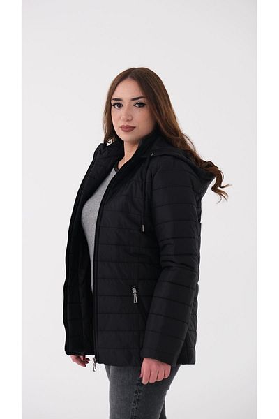 Blues Outlet PALTON MATLASAT CU GUGĂ-NEGRU