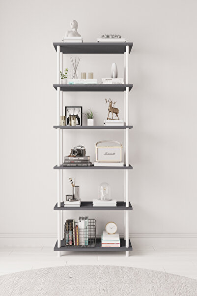 Mobitopya Çevir Kur 65 Cm Antrasit Kitaplık Bd 65*177*29 Cm