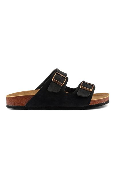 Roy Jones Papuci unisex cu talpă ortopedică, model confortabil, cu cataramă cu bandă dublă, papuci de zi cu zi, confortabili, pentru interior