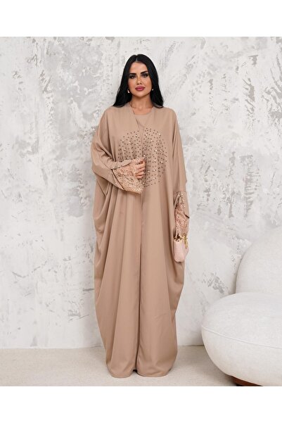MAY MARA KADIN 2 Lİ ABAYALI ELBİSELİ KOLLAR DATEL ÖZELLİKLİ TAKIM