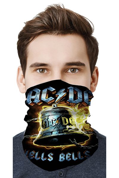 FG KONNİCHİWA Acdc Metal Music Motor Cycling Face Mask Outdoor Patterned Buff Neck Collar Bandana Balaklava