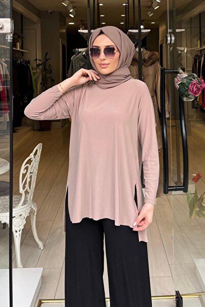 MYBASİC 1267 AFİLLİ Önü Kısa Tunik