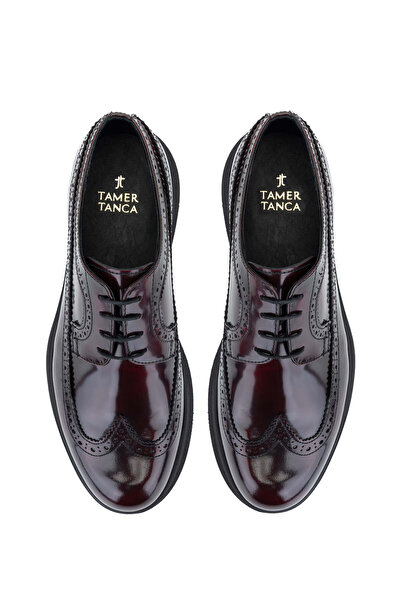 Tamer Tanca Erkek Hakiki Deri Bordo Casual Ayakkabı