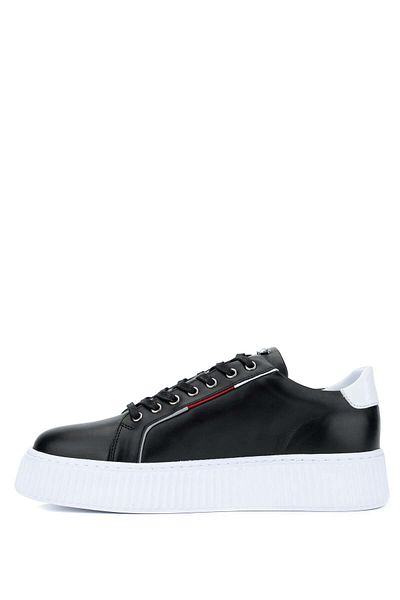 Tamer Tanca Genuine Leather Men's Black Sneakers - Sports Shoes