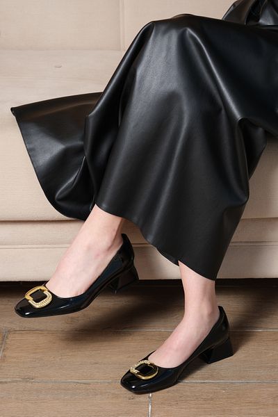 Sibel Durmaz Cudo Black Buckle Detailed Heeled Shoes