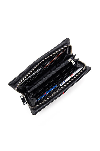 Eminsa Men's Black Leather Clutch Bag, Clutch Wallet