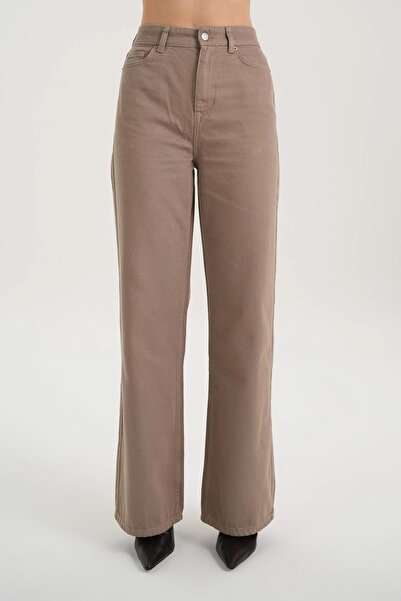 CROSS JEANS Weslie Dark Stone Color High Waist Zippered Wideleg Fit Jean Pantalon C 4530-041