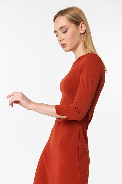 Laranor Crew Neck Three-Quarter Sleeve Slit Detail Dress