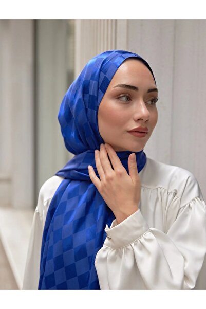 Trablus Σάλι με μοτίβο σκακιού μεταξένιο ζακάρ