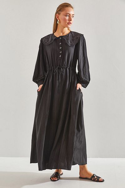 Bianco Lucci Modest Γυναικείο φόρεμα χιτζάμπ με μοτίβο για μωρό με ζώνη με μοτίβο δαντέλας60151014