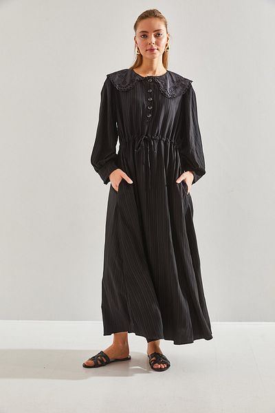 Bianco Lucci Modest Γυναικείο φόρεμα χιτζάμπ με μοτίβο για μωρό με ζώνη με μοτίβο δαντέλας60151014