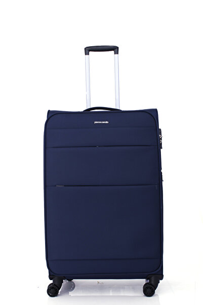 Pierre Cardin 4200 3'LÜ SET Ultra Light Hafif Lüx Kumaş Tekerlekli Valiz LACİVERT
