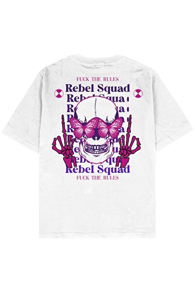 Adrift Tricou unisex oversize alb Rebel Squad