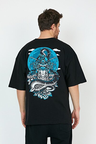 Adrift Tricou unisex oversize negru Geisha