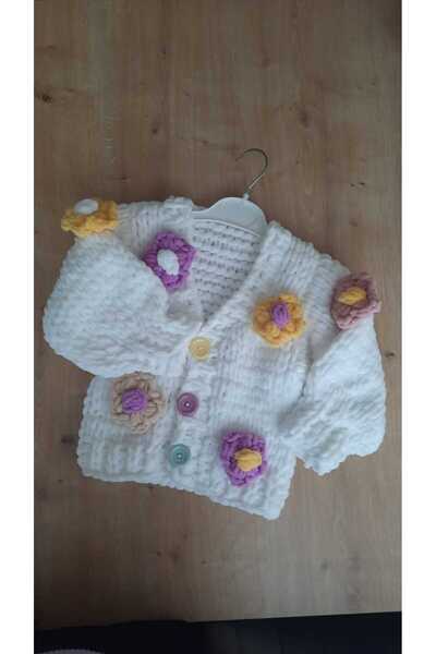 Alize Puffy çiçekli çocuk hırkası 3-4 yaş