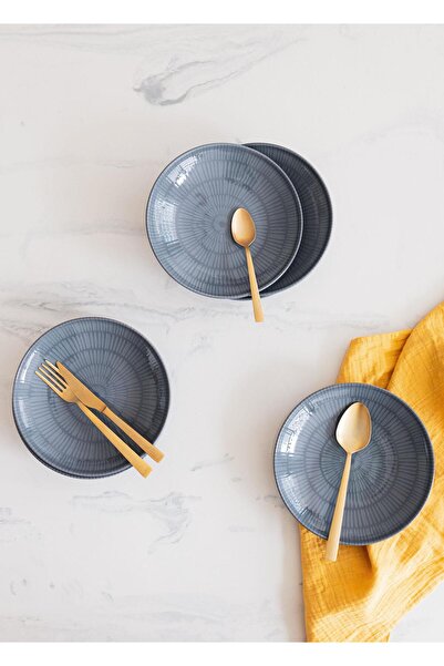 The Mia Noon Yemek Tabağı 6lı Gri 20 cm