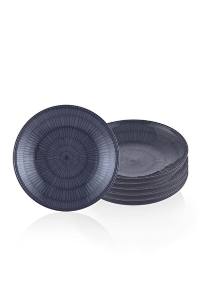 The Mia Noon Yemek Tabağı 6lı Gri 20 cm