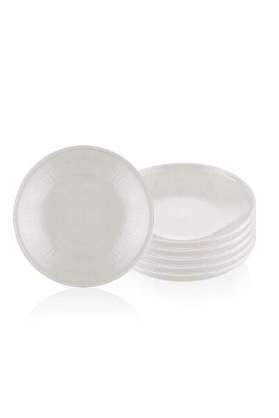 The Mia Noon Yemek Tabağı 6lı Krem 20 cm