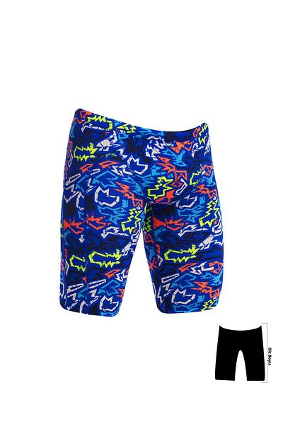 Funky Trunks JAM Broken Hearts Men's Training Swimsuit, Knee-Length Jammer