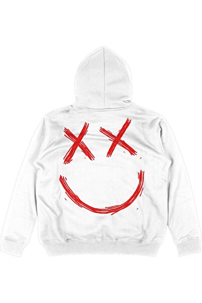 Adrift Hanorac cu glugă unisex Hellboy alb, supradimensionat