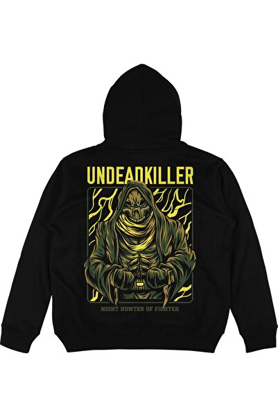 Adrift Hanorac cu glugă unisex oversize negru Undead Killer