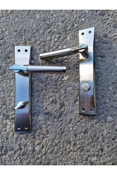 ARON Sofuoğlu Şebboy Mirrored Nickel Satin (BATHROOM-WC) Door Handle (RIGHT) Aluminum / Steel