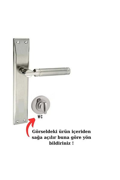 ARON Sofuoğlu Şebboy Mirrored Nickel Satin (BATHROOM-WC) Door Handle (RIGHT) Aluminum / Steel