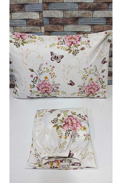 Gasel Home COTTON RANFORCE FABRIC DOUBLE PERSONAL RUBBER SHEET SET (160X200 & 180X200)
