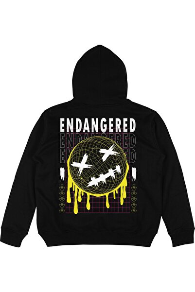 Adrift Hanorac cu glugă unisex supradimensionat, negru, ediție limitată