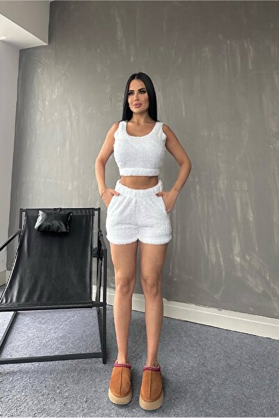 Fashiontayt Set suspensie din material textil de pluș din două piese